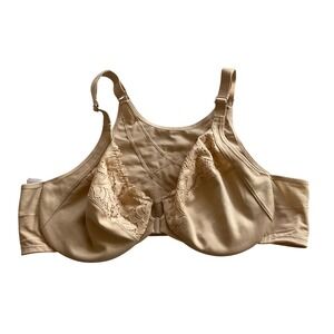 DELIMIRA Posture Bra Womens 42B Beige Front Closure Lace Trim Full Coverage